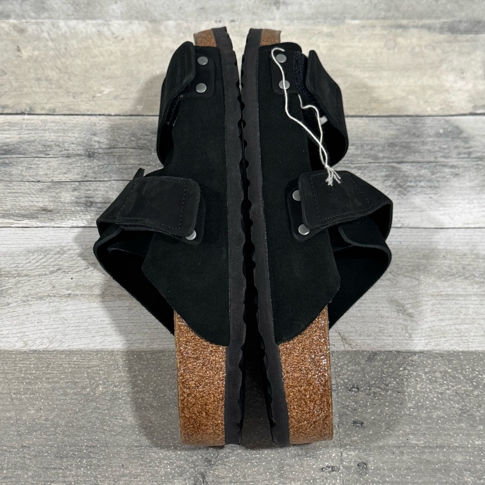 BIRKENSTOCK Uji Nubuck-Suede Leather Sandals in Black - Sz - 11-11.5 US / 44 EU - Picture 5 of 8